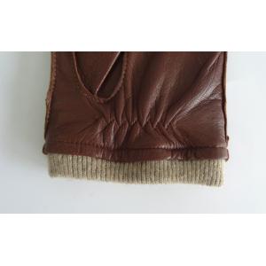 Classical Leather Shearling Gloves Leather Men Gloves Winter Knit Cuff