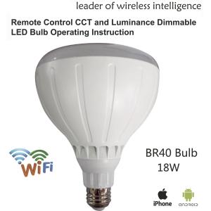 Quality AC100V - AC240V Intelligent Light Bulb 18W Dimmable CCT Adjustable BR40 for sale