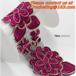 Embroidery Lace Collar Applique Neckline Lace Crochet Flower Motif Patchwork