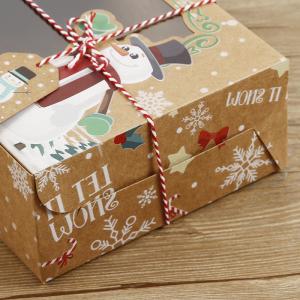 Folding Luxury Christmas Chocolate Cake Cardboard Paper Gift Boxes Transparent