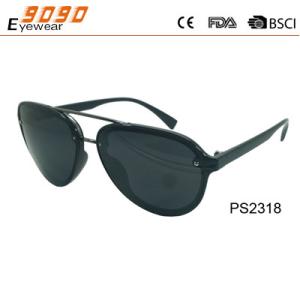 Fashion sunglasses made of plastic frame with bridge, suitable for men and women