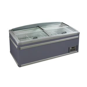 Commercial Shop Glass Gelato Island Display Freezer For Ice Cream
