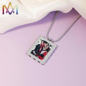 55CM Chain Womens Engraved SS304 Unique Photo Necklace