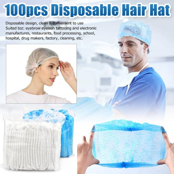 S&J Disposable non woven medical bouffant clip cap elastic disposable doctor nurse bouffant caps
