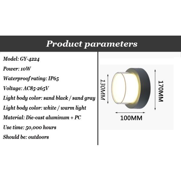 Creative waterproof aisle sconce corridor step round simple outdoor porch light(WH-HR-44)