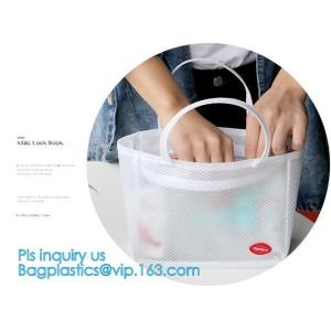 polyester outdoor tote beach mesh bag for women/fashion nylon mesh shopping