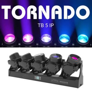 Quality Newest 5 Eyes DMX Tornado 5*120W LED Beam RGBW Moving Head Rotating Light for sale