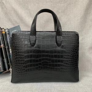 Authentic Crocodile Belly Skin Businessmen Passcoded Briefcase Handbag Genuine