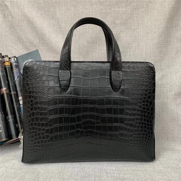Authentic Crocodile Belly Skin Businessmen Passcoded Briefcase Handbag Genuine