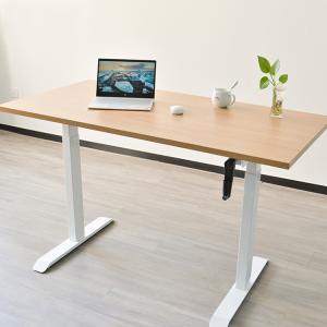 Commercial Furniture Modern Design Brown Wooden Manual Standup Desk for Small
