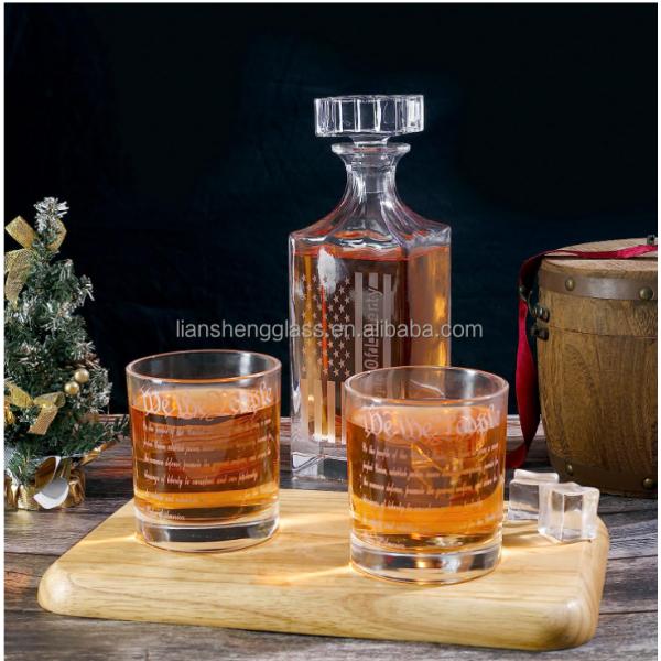 Glass Bespoke 450ml Decanter Whisky Glass Bottles With Customer Logo