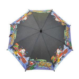 Christmas Pattern J Shape Handle 19"*8K Kids Compact Umbrella