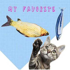 Floppy Fish For Cats Fish Shape Realistic Fluffy Catnip Doll Interactive