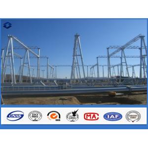 Hot Dip Galvanized Steel Electrical Substation Structure Pole with Flange