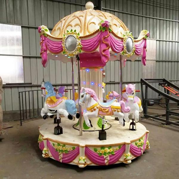 Low Height Carousel Horse Ride With Vehicle Mounted MP3 For Young Children