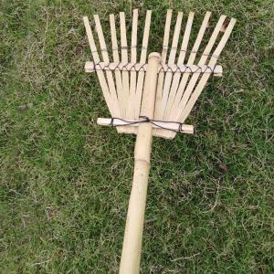 Natural Bamboo Rake Handmade Garden Rakes Harrow Support Customized