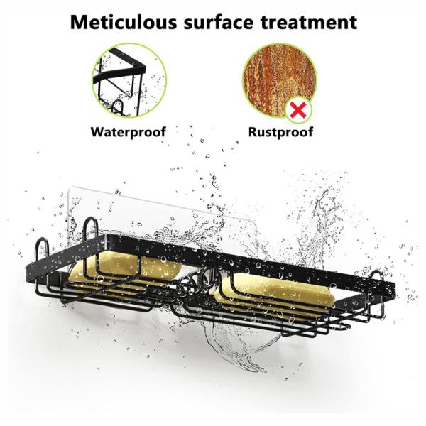 Soap Dish Sponge Holder Sink Soap Rack Soap Holder for Shower Wall