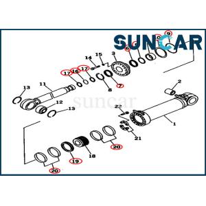 Dual Tilt Cylinder Sealing Kit 707-99-96201 OEM Dozer Komatsu Hydraulic Oil Seal