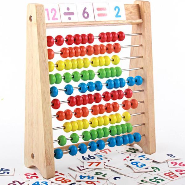 Buy Arithmetic Abacus Wooden Math Toy Rainbow 7cm Wooden Counting Beads at wholesale prices