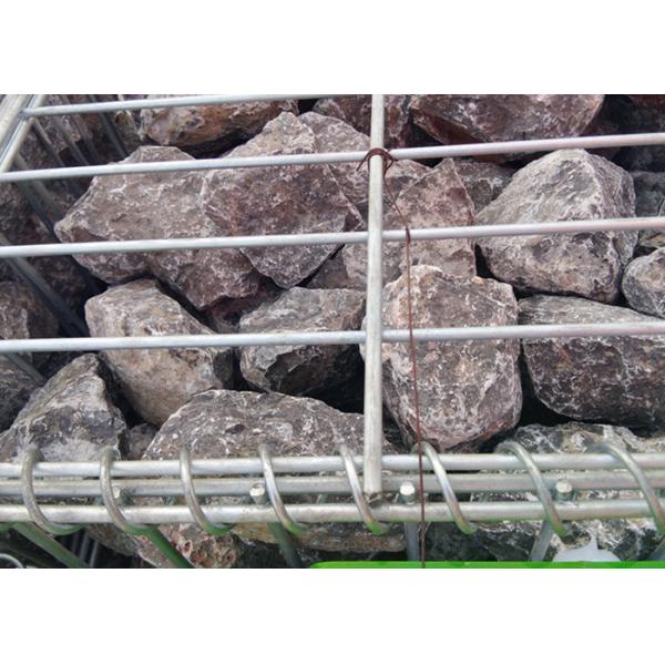 Galvanized Welded Gabion Box , Retaining Wall Stone Cage Gabion Basket