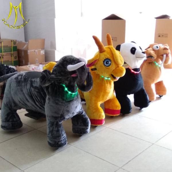 Buy Hansel coin operated electric game machine walking plush animal toy ride at wholesale prices