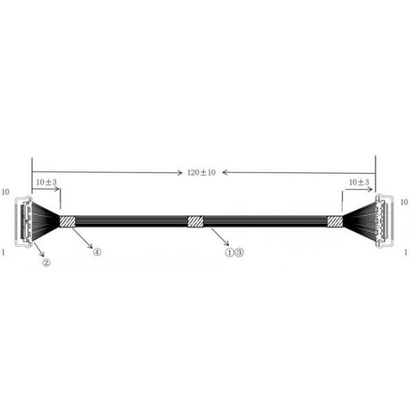 I PEX Coaxial LVDS Cable 0.4mm Pitch 20633-310T-01S 38AWG 10 Pin eDP 1