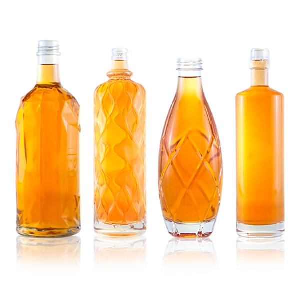 Transparent Customized Liquor Glass Water Bottles with Unique Sealing Type SCREW CAP