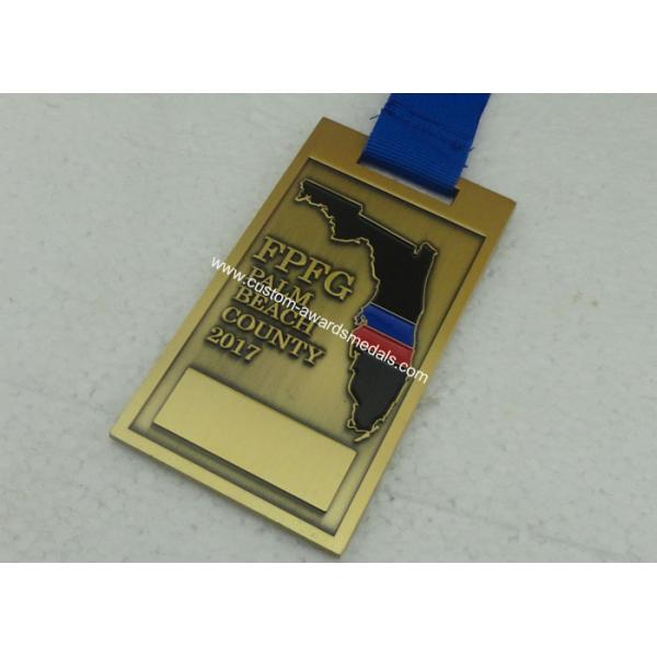 Ancient Bronze Metal Enamel Medal for Marathon Sports With Gold Finishing
