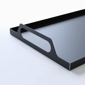 Metal Handled Serving Tray for Food Serving Carved Design 1mm Thickness