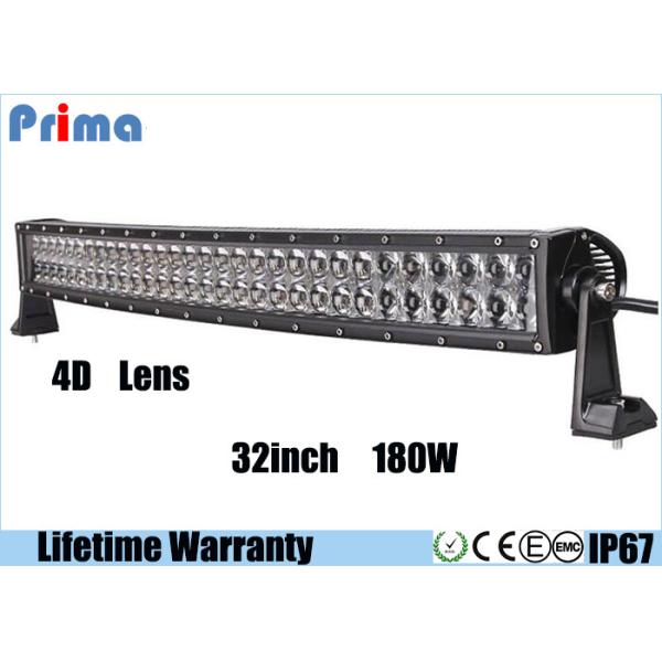 Dual Row 4D 32 Inch Curved Light Bar , Spot Flood Light 180W Curved Led Light