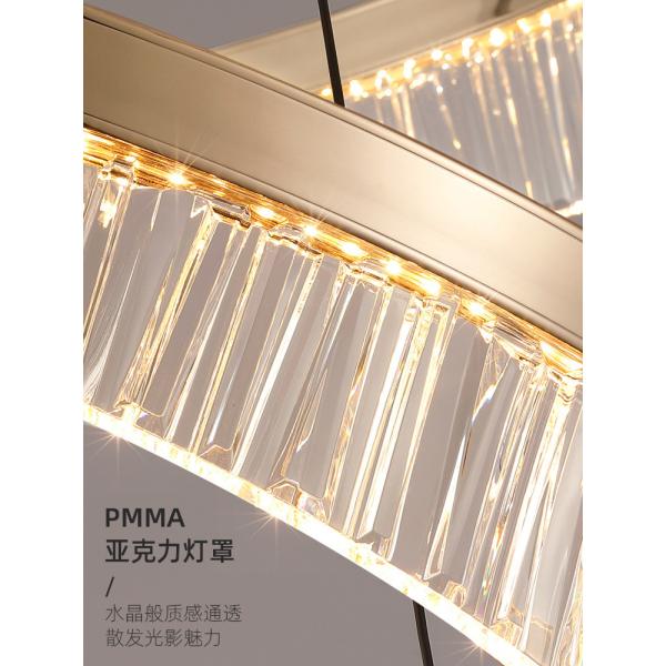 Transparent PMMA Acrylic Lampshade LED Chandelier Rust Resistant