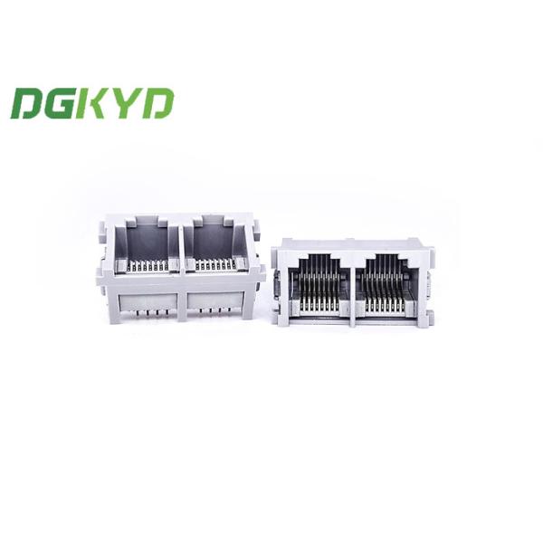 Buy Multi Port Surface Mount Rj45 Connector Gray Unshielded 8 pin DIP PCB Mount at wholesale prices