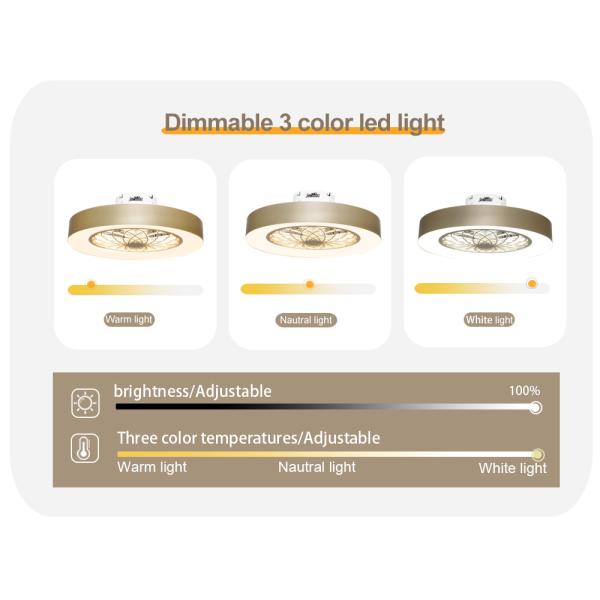 5 PC Blades Indoor Dimmable LED Ceiling Fan With Remote Control Switch