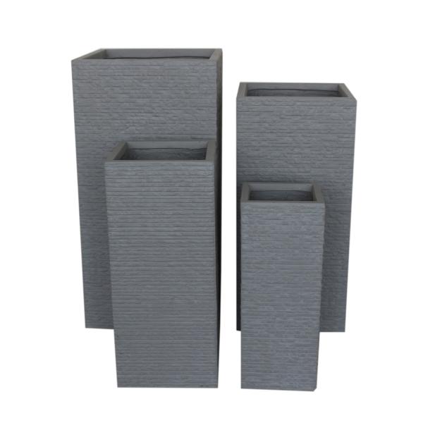 Indoor Outdoor Fiber Clay Flower Pot Light Weight Fibre Clay Plant Box For Garden