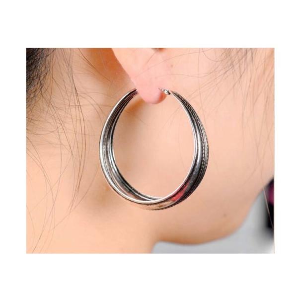 Sterling Silver Hoop Earrings Vintage Style Jewelry (XH041024)