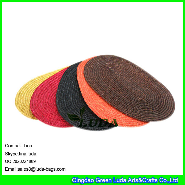 LUDA oval table mat wheat straw making colored wholesale placemats oversized