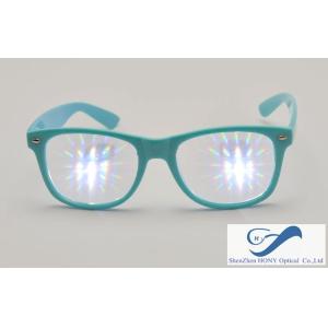 Party Plastic Frame 3D Diffraction Glasses , Durable Rainbow Prism Glasses