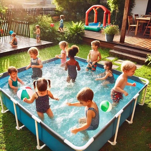 Buy Rectangular Canvas Inflatable Swimming Pool For Backyard at wholesale prices