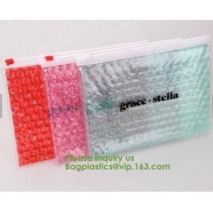 Compostable metallic glossy holographic private label bubble mailing bag, zip