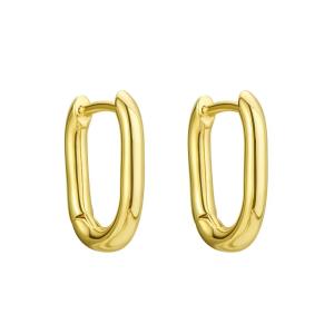 China Unisex Oval Gold Finish Earrings Gold Plated Earrings For Women Sensitive Ears on sale