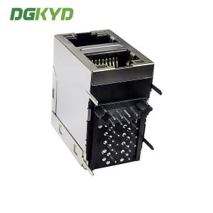 Multi port Ethernet filter RJ45 8P7C 100Mbps connector 6U 2X1 modular socket