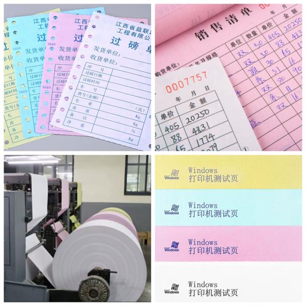 60gsm 70gsm Blue Yellow Color NCR Carbonless Paper in 31 x 43 inch 