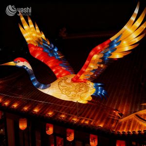 Chinese Style Auspicious Crane Lantern - Traditional Craft Illuminated Lantern -