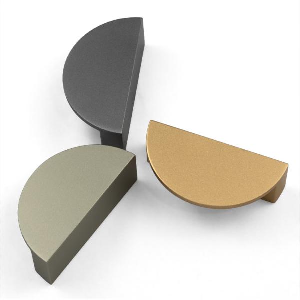 Buy 12mm Drawer Aluminum Gold Half Moon Handles For Cabinet at wholesale prices