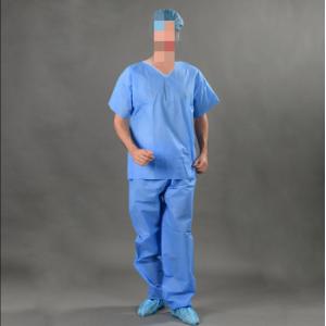 SMS Disposable Scrub Suits , Short Sleeve Scrubs Non sterile