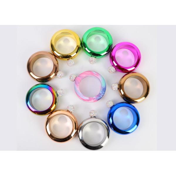 Ladies Outdoor Customized Alcohol Flask Bracelet Paste Drill Round Style