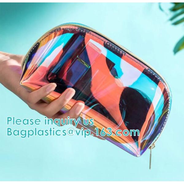 Buy Eco Beauty Holographic Travel Cosmetic Bag,Makeup Bag PVC Holographic Laser Clear Transparent Women Cosmetic Bag handy at wholesale prices