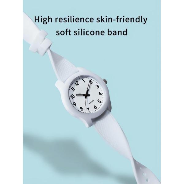 Black Plastic Quartz Watch 12mm Polyester Minimalism 3ATM Ocean Plastic