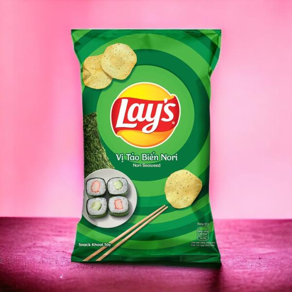 Lay's Nori Seaweed Chips - 100 Bags (56g) Wholesale Case for Asian Snack Retailers
