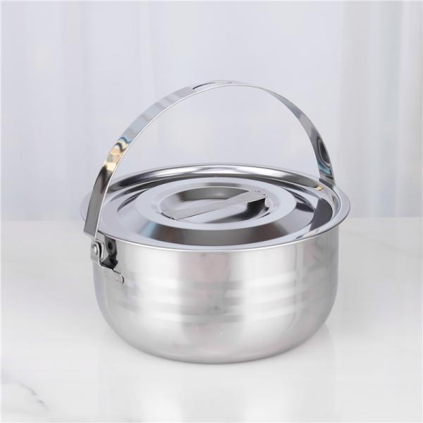 Stainless 4pcs food cookware soup cooking pot set with handle for restaurants